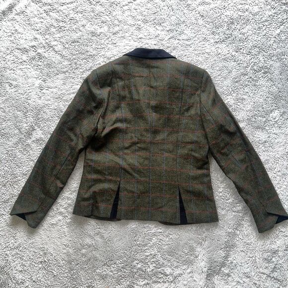 Jack Murphy Women’s Harriet Tweed Blazer Wool Jacket Green Herringbone Check 12 - Picture 10 of 13